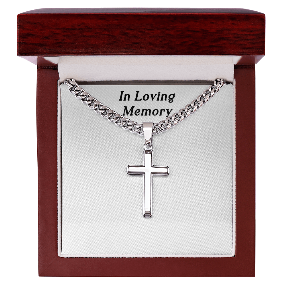 In Loving Memory Personalized Cross Necklace