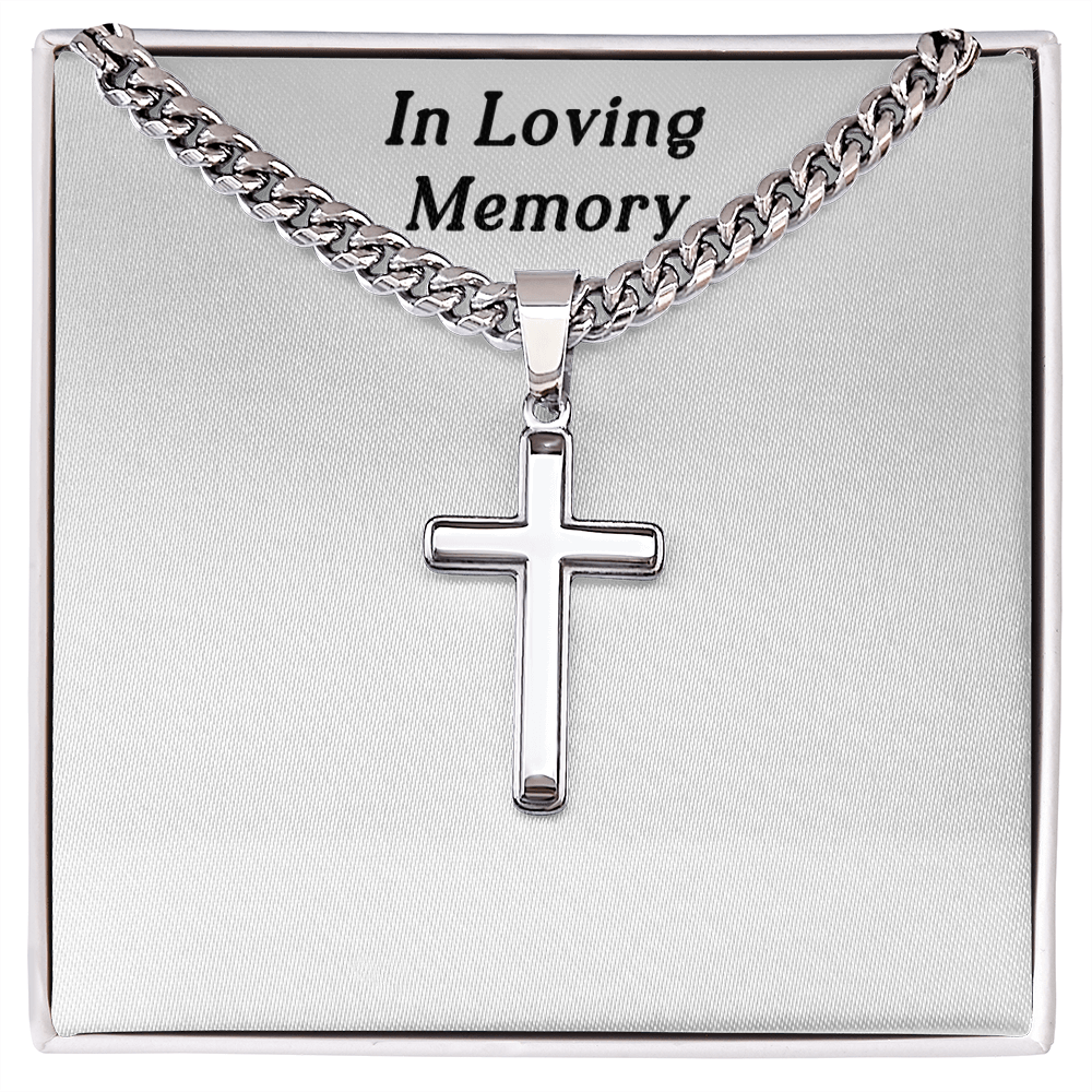 In Loving Memory Personalized Cross Necklace
