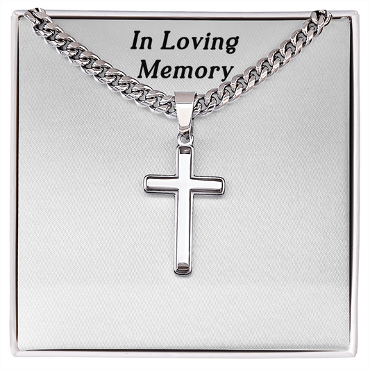 In Loving Memory Personalized Cross Necklace