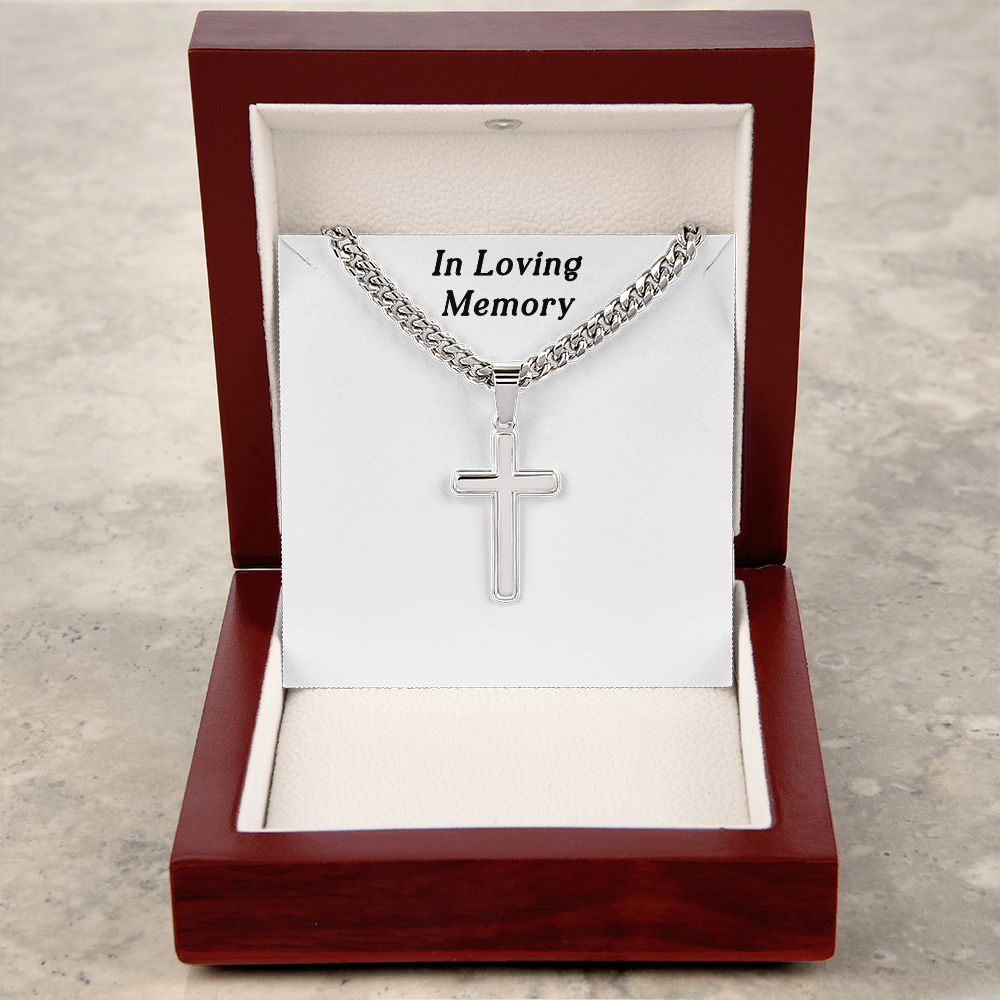 In Loving Memory Personalized Cross Necklace