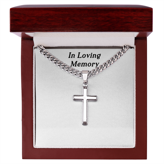 In Loving Memory Personalized Cross Necklace