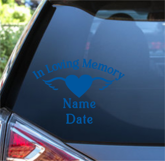 In Loving Memory – Personalized Memorial Decal for Cars & Keepsakes
