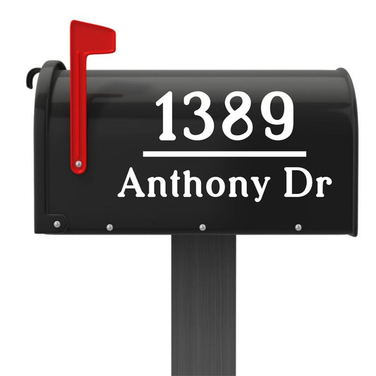 Custom Mailbox Decal – House Number & Street Name