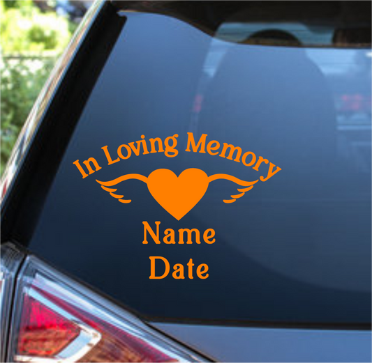 In Loving Memory – Personalized Memorial Decal for Cars & Keepsakes
