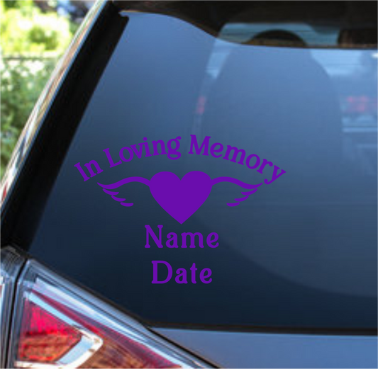 In Loving Memory – Personalized Memorial Decal for Cars & Keepsakes