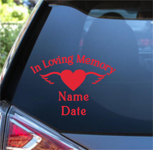 In Loving Memory – Personalized Memorial Decal for Cars & Keepsakes