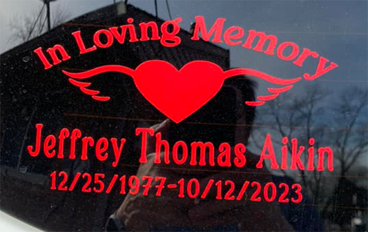 In Loving Memory – Personalized Memorial Decal for Cars & Keepsakes