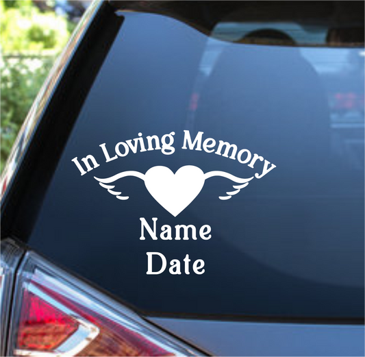 In Loving Memory – Personalized Memorial Decal for Cars & Keepsakes